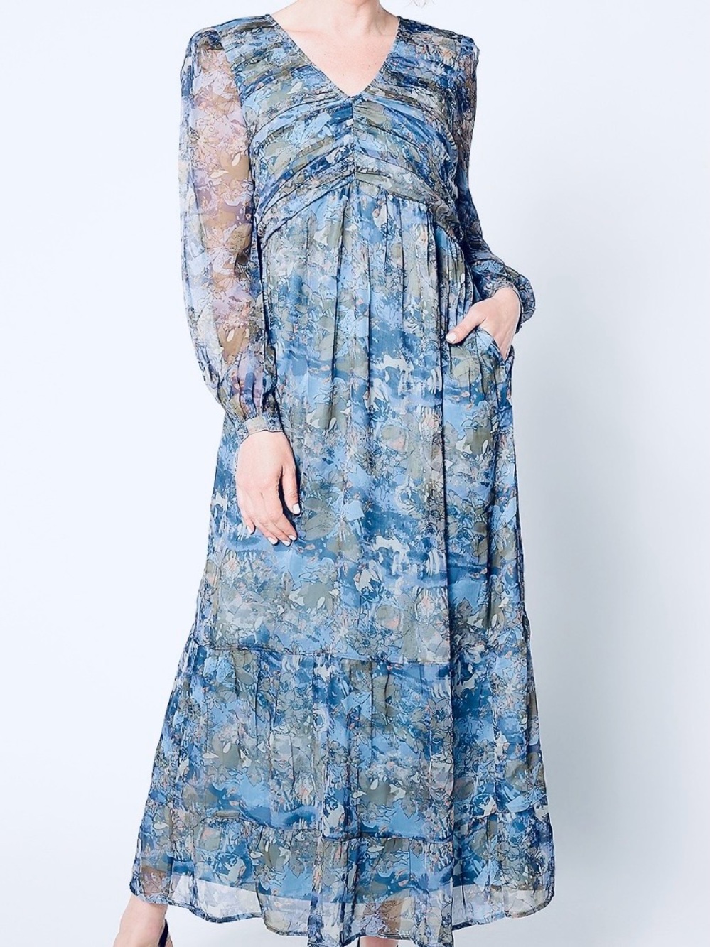 Me by Jennie Garth Regular Misty Woven Maxi Dress Medium